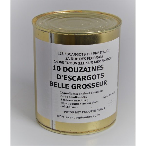ESPROMER  Escargots 10 douzaines belle grosseur boîte 4/4