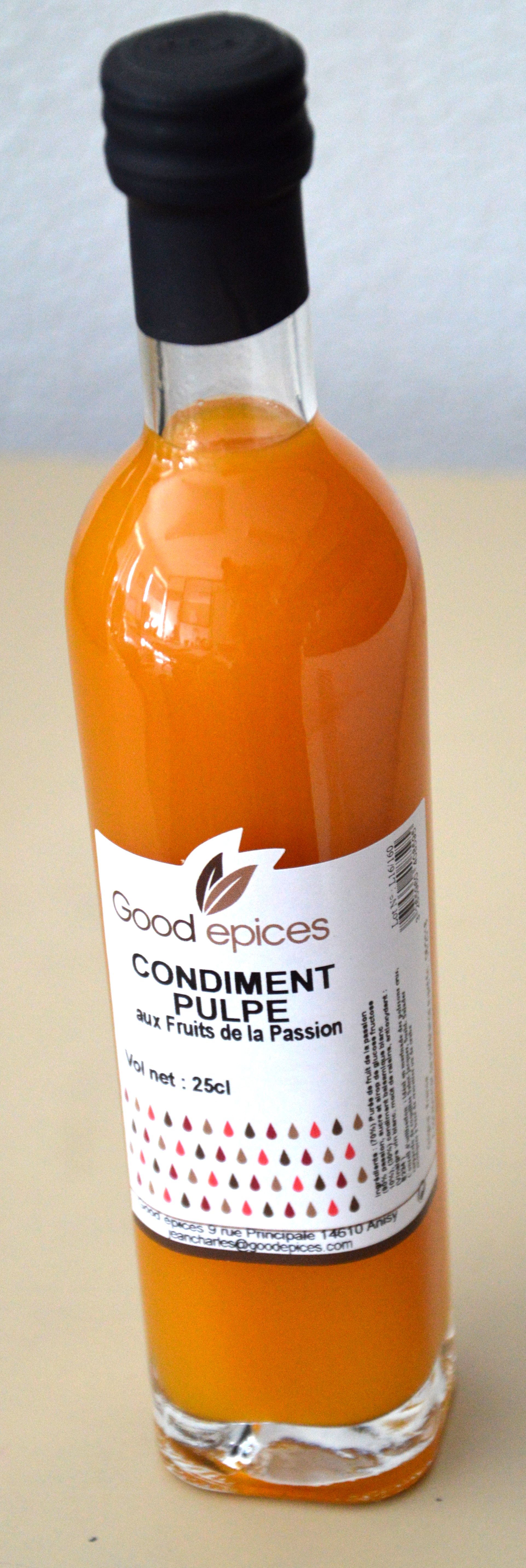Good épices Vinaigre pulpe fruits de la passion 250ml Vinaigres Good épices