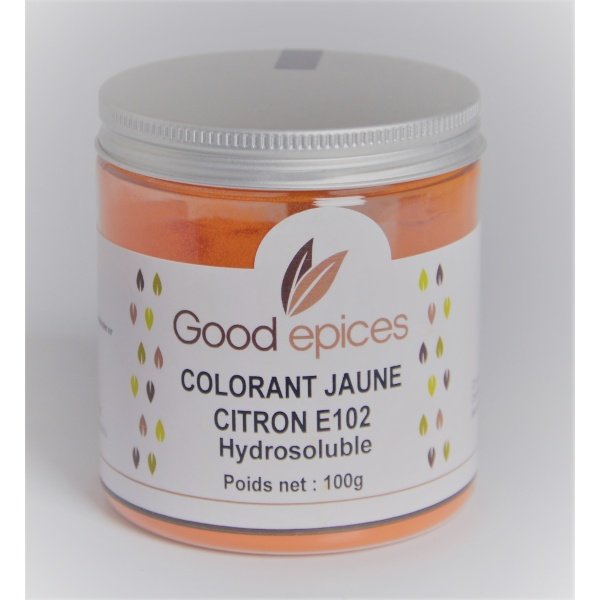 Good épices Colorant alimentaire jaune citron E102 hydrosoluble 100gr