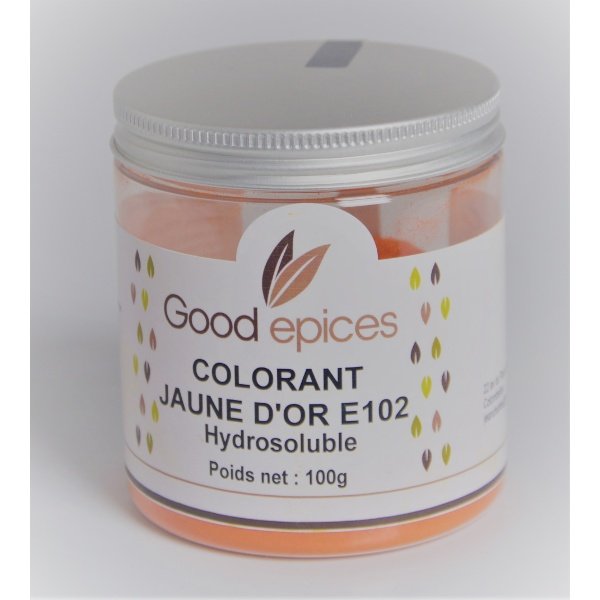 Good épices Colorant alimentaire jaune d'or E102 hydrosoluble 100gr (Préco)