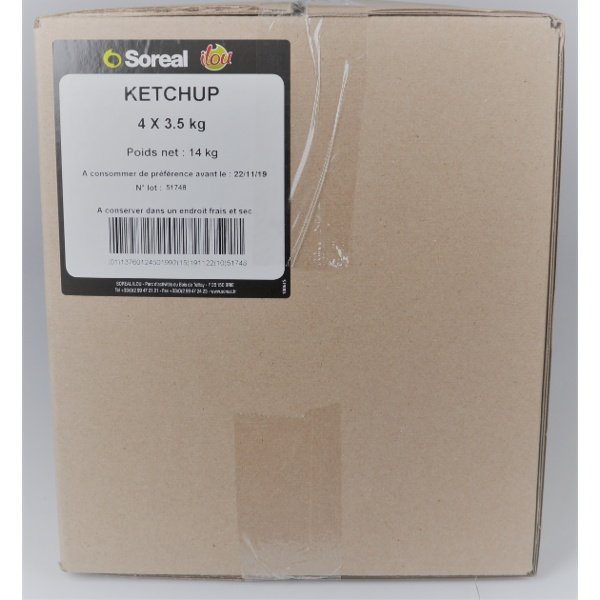 Soreal Ketchup carton de 4 poches de 3.5kg pour distributeur