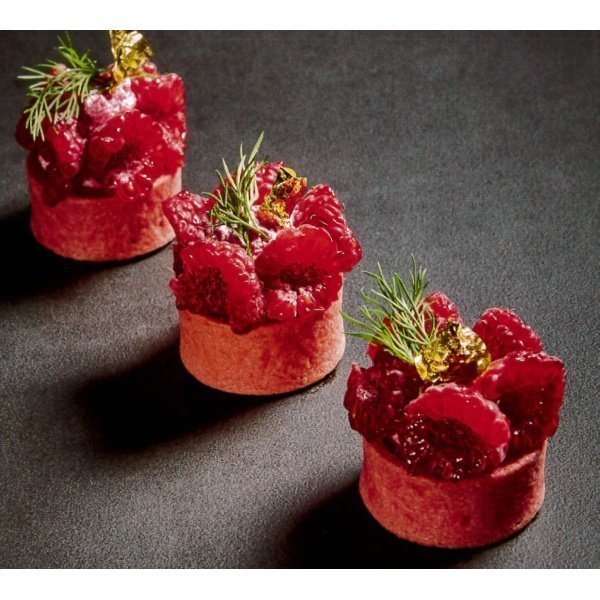LA ROSE NOIRE VALRHONA Mini ronds sucrés fraise carton de 210 pièces (Préco)