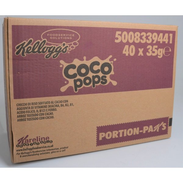 Kellog's Céréales coco pop's carton de 40 pièces x35gr