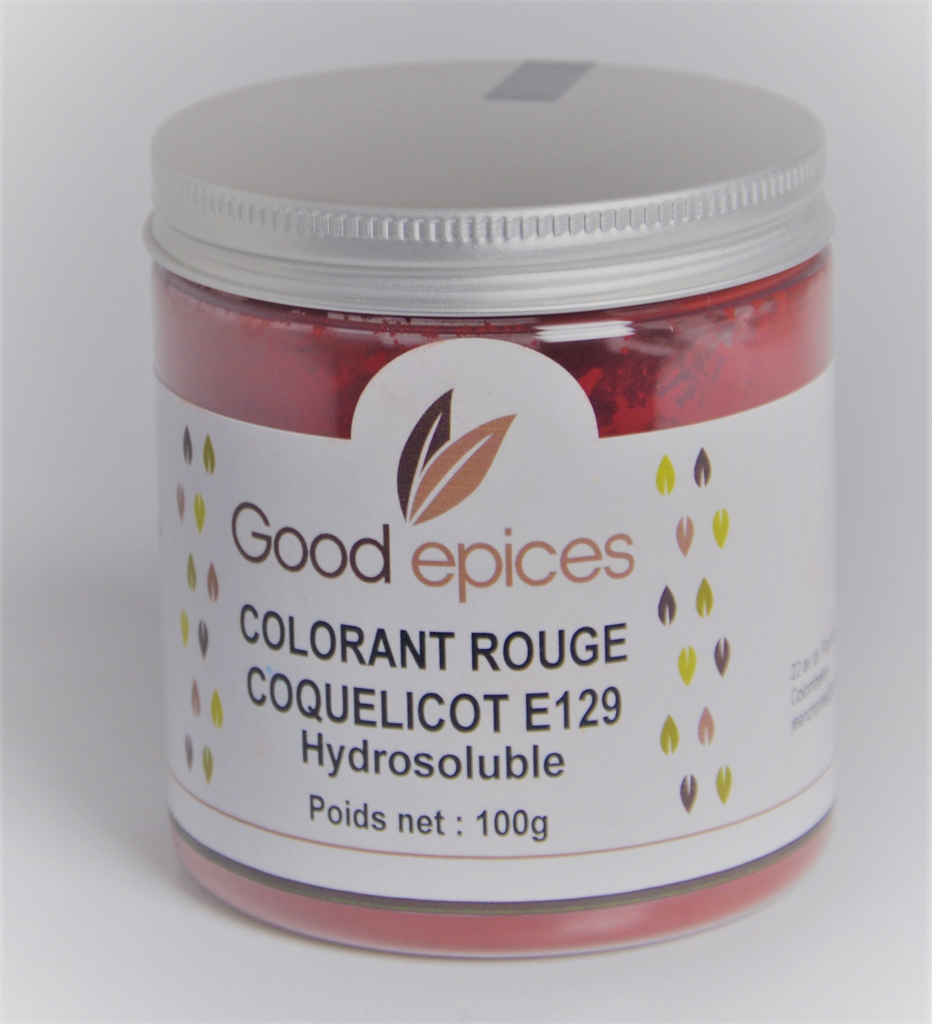 Colorant Alimentaire Rouge coquelicot E129 hydrosoluble 100gr