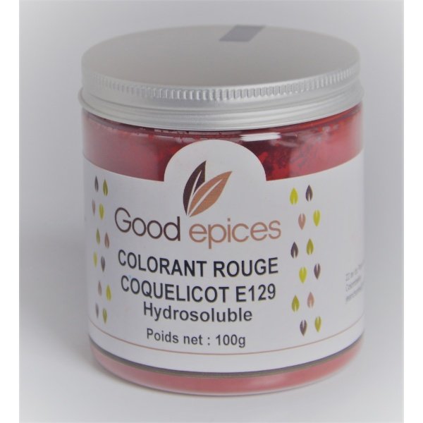 Good épices Colorant Alimentaire Rouge coquelicot E129 hydrosoluble 100gr